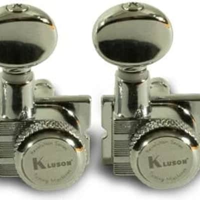 Kluson 6 In Line Locking Revolution Series H-Mount Tuning Machines With Staggered Posts Chrome