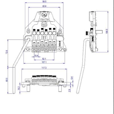 Floyd Rose FRTX Top Mount Tremolo System - Chrome---chrome image 3