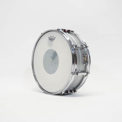 LUDWIG  B/O BADGE ACROLITE SNARE DRUM 14" x 5" No. 3076089 1970s - Matt Aluminium image 6