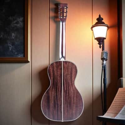 Washburn Victorian Parlor Acoustic Guitar, Vintage Brown image 3