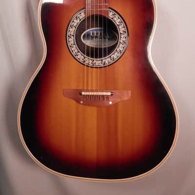 Ovation Sunburst Ultra Series Model 1511 Deep Bowl acoustic electric guitar with case used image 8