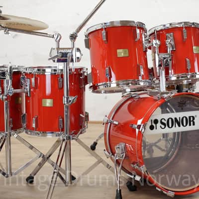 Sonor Signature Heavy Beech – Signal Red – Fully Restored – 10/12/13/14/15/20 image 2