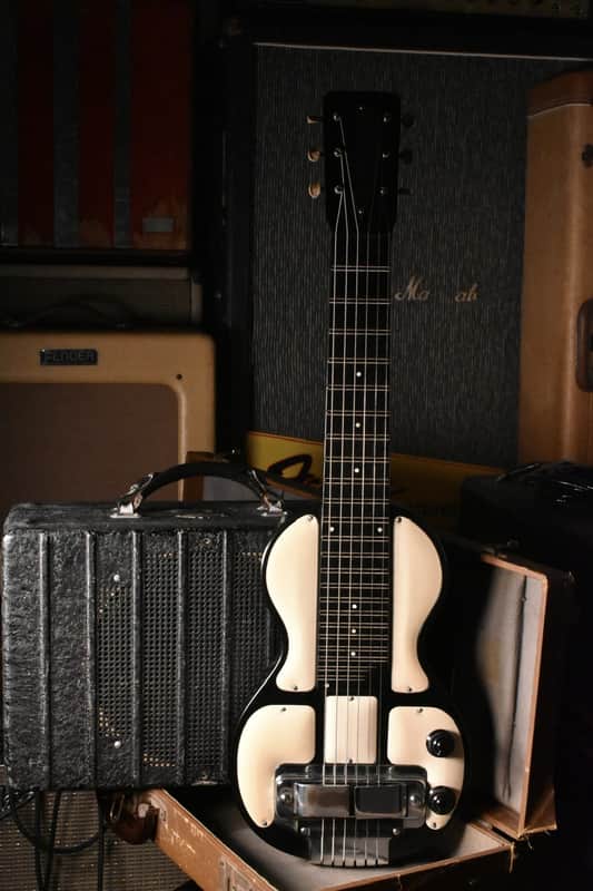 Rickenbacker Electro Model B Lap Steel with white plates with 1930s matching Amp 1930-1940 - Black image 1