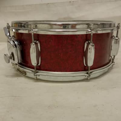 Slingerland 5.5x14"Artist 3Ply Maple Snare Drum Red Sparkle Vintage 60s Zoomatic image 4