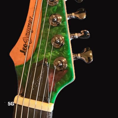 Leo Jaymz Monsoon Deluxe Electric Guitar – Burl & Resin Finish + Case – Pro Setup image 5