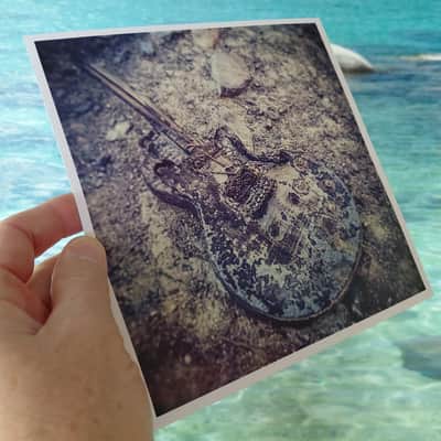 'Charred Guitar' 8x8" original Les Paul wildfire photo print image 4