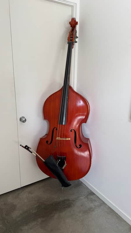 Upright acoustic bass 3/4" scale w/ pickup and French bow. image 1