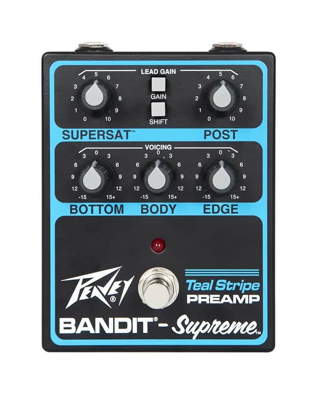 Peavey Bandit Supreme Teal Stripe Preamp Pedal 2025 image 1