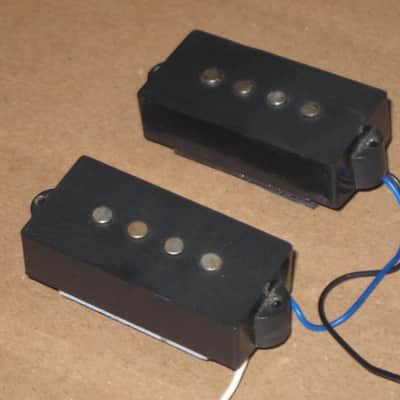 used relic'd (from real player's wear, use, & age) Fender Black Split-Coil Mexican Standard Precision Bass pickups, Alnico 5, 10.5k fully functional (silver screws included - also relic'd) from 1994 Fender Mexican Standard P Bass (Bass NOT included) image 11