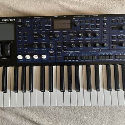 Korg Multi/Poly 37-Key Analog Modeling Synthesizer 2024 - Present - Black & Blue with Wood Sides image 2