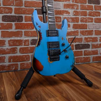 Jackson USA Custom Shop SL 2H FR Soloist Robin Egg Blue over 3-Tone Sunburst Nitro Tour Relic 2026 w/OHSC image 6