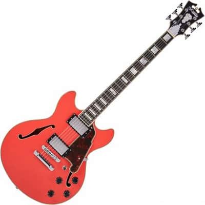 D'Angelico PREMIER MINI DC DAPMINIDCFRCSCB Mini Double Cutaway w/ stop-bar tailpiece, Fiesta Red image 14