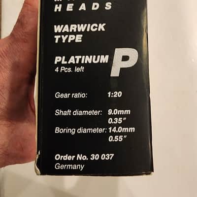 Old Style Warwick Bass Tuner Machine Heads 4pcs. Left / bass side. Platinum / Satin / Brushed Chrome finish. image 2