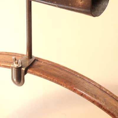 Leedy 4" Cow Bell, Logo-Stamped Nickel Plated Holder - 1920s / Traps Era image 7