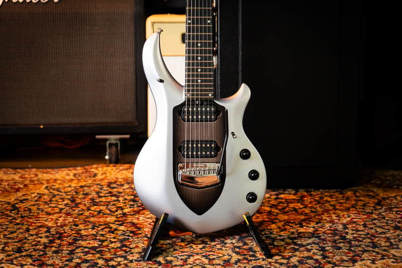 Ernie Ball Music Man John Petrucci Majesty 7 – 2015 – Silver Lining – Excellent Condition – Complete Case Candy – Signed Backplate image 1