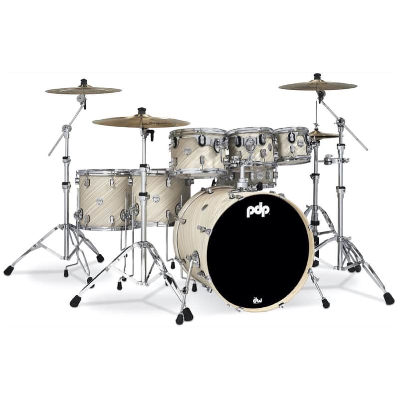 Pacific Drums Concept Maple Drum Shell Kit, 7-Piece, Twisted Ivory image 1