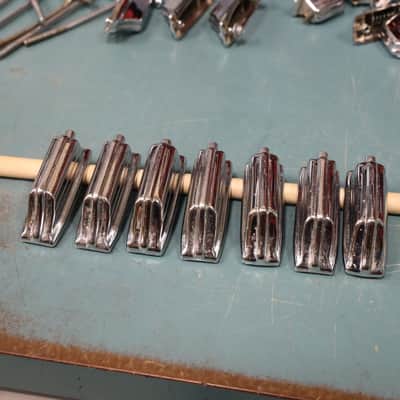 Vintage Rogers Beavertail Bass Drum Lug, Ohio-era Cast Body, Set of 7 image 1