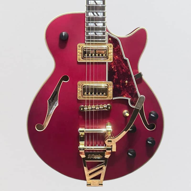 D'Angelico Deluxe Bob Weir SS 3 Semi-Hollow Electric Guitar - Satin Trans Wine image 1