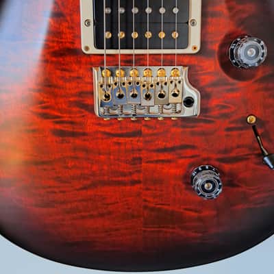 PRS Custom 24 Wood Library Ten Top Fire Red Burst 2017 - Fire Red Burst image 4