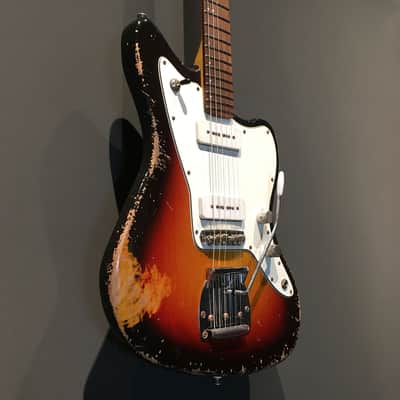 Made to Order - FRANCHIN Neptune guitar Relic Aged 100% Nitro Lacquer (Sunburst/ Black/ White/ Blue/ Green/ Yellow/ Red/ Pink/ Burgundy/ Purple/ Gold/ Silver, etc.) Offset Jazzmaster Style Made in Italy image 8