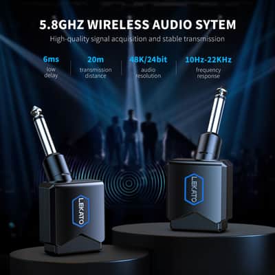 5.8GHz Wireless Guitar System with Charging Box Wireless Guitar Transmitter Receiver 4 Signal Channel Rechargeable image 6