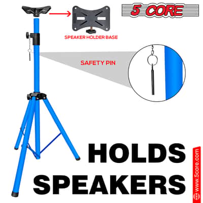 5 Core Speaker Stand Pair Height Adjustable 72" Heavy Duty PA DJ Tripod Studio Monitor Stands image 3
