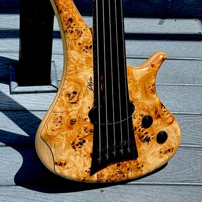 Marleaux Diva 5-String Fretless Bass 2021 - stunning Poplar Burl its the finest Fretless made today ! image 3