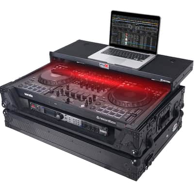 ProX XS-DDJFLX10WLTBLLED ATA Flight Style Road Case For Pioneer DDJ-GRV6 or DDJ-FLX10 DJ Controller with Laptop Shelf 1U Rack Space Wheels and LED - Black image 8