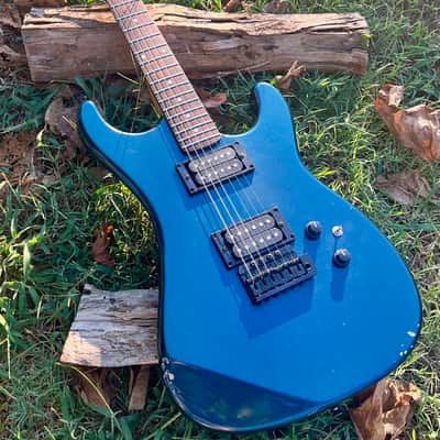 Vintage 1985 Kramer Striker 200ST Guitar with ESP Flicker Tremolo in Midnight Blue image 13