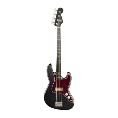 Fender - Limited Edition Jazz Bass Guitar w/ Gold Foil Pickup & Ebony Fingerboard - Black Sparkle image 2