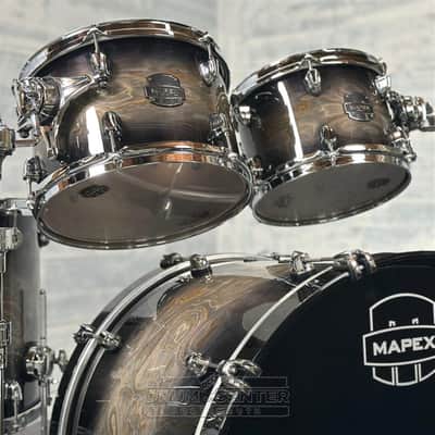 Mapex Saturn VI Rock 4pc Drum Set 22/10/12/16 Black Ink Burst image 3