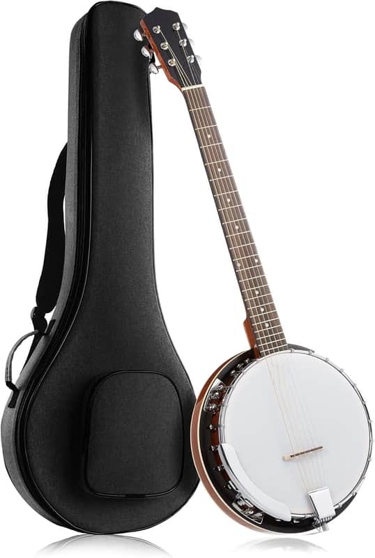 6-String Banjo Guitar with Closed Back Resonator and 24 Brackets image 1