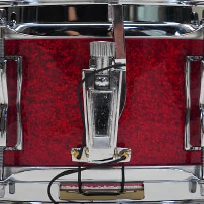 LUDWIG 70s JAZZFEST 14"x 5" SNARE DRUM 1970s - Red Sparkle image 6