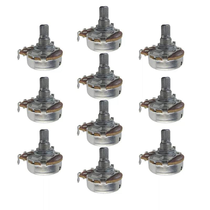 Short Shaft Full Size A250K Potentiometers (Set of 10) image 1