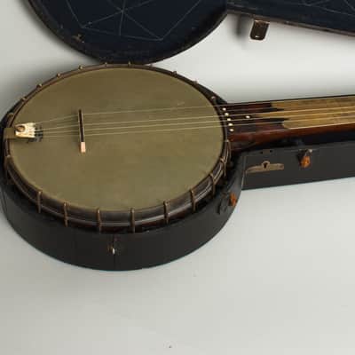 Minstrel Banjo (maker unknown), c. 1870, original black coffin case. image 12