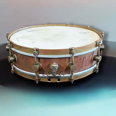 A&F Drum Co. 4x14 Raw Copper Snare - Raw Copper Petina image 4