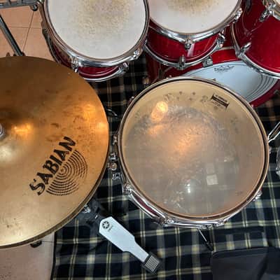 SUPER RARE Yamaha Oak Custom MIJ Trans Red 7-Piece Drums Plus Hardware! image 8
