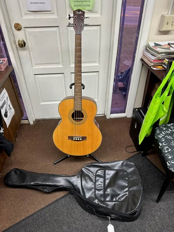 USED FENDER BG-32 NAT Acoustic Bass 4-String Guitar Natural w/ Gig Bag Local Pickup image 1