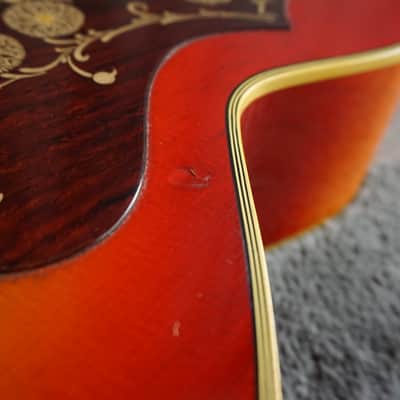 Morales M350 Jumbo Acoustic Japan Sunburst w/ Hard Case image 9
