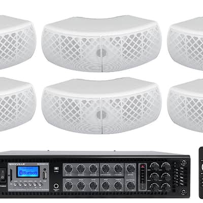 Rockville 6 Zone Commercial Amplifier+(10) Dual 4" White Indoor/Outdoor Speakers image 18