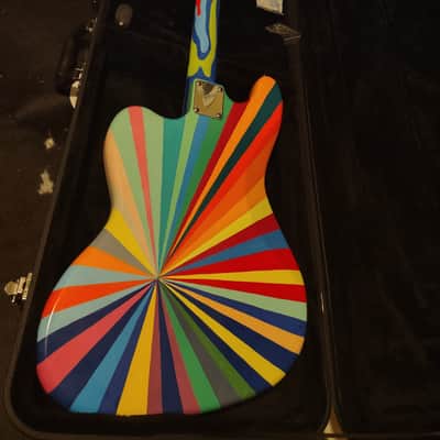 FENDER Squier Classic Vibe 1960's RI BASS VI PSYCHEDELIC CREAM/Jack Bruce ~THE FOOL~CUSTOM PSYCHEDELIC PAINT JOB & Case image 8