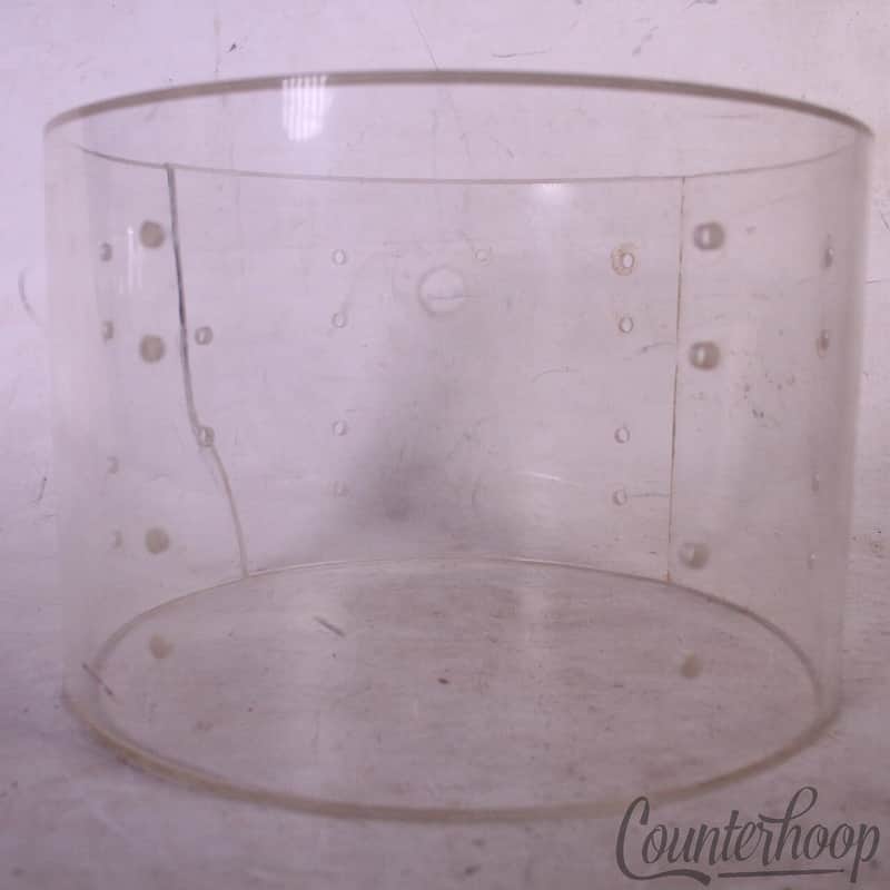 *Ludwig 12x8" Vistalite Tom Drum Shell Vintage 70s Clear Acrylic USA w/ Crack* image 1