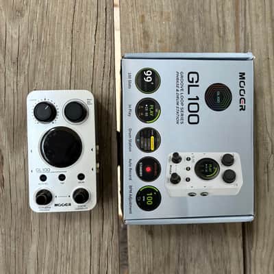 Mooer GL100 looper Drum machine  - White with box sampler groove box image 2