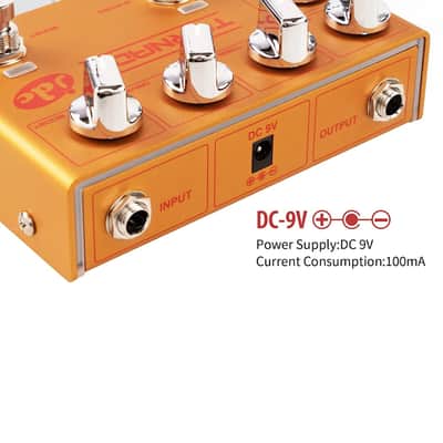 Joyo Tornado R21 2023 - Gold Red JOYO Overdrive Effect Pedal Dual Channel with Independent Footswitch for Electric Guitar - JDC Signature (TORNADO R-21) image 4