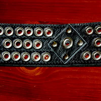 Al Bane For Leather - Rudy Sarzo's Madman Guitar Strap - 3" wide - Premium Black Leather image 8