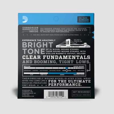 D'addario EXL165-5 Regular Light Top/Medium Bottom Long Scale 5-String Bass Strings image 2