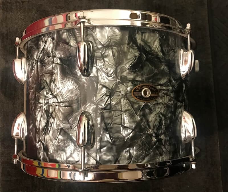 Slingerland 13 inch rack tom 3ply with re-rings 60s - black diamond pearl image 1