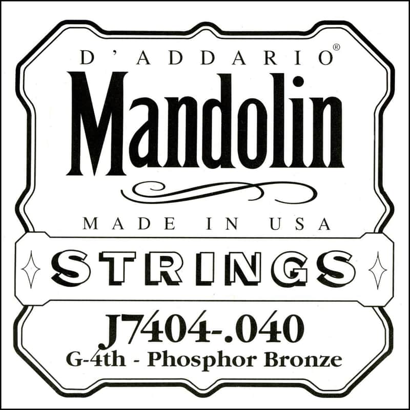 D'Addario J7404 Phosphor Bronze Mandolin Single String Fourth String .040 image 1