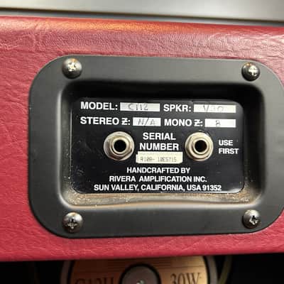 Rivera C112 Cab with Celestion G12H in Burgundy image 2
