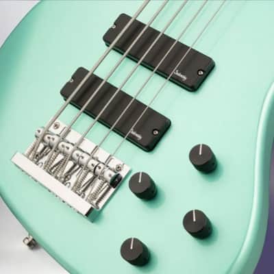 Sadowsky MetroExpress 24-Fret Modern Bass, Morado Fingerboard, 5-String - Solid Sage Green Metallic High Polish image 2